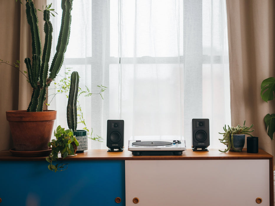 audio-technica AT-SP3X - Enceintes d'étagère amplifiée 30Watts filaire ou Bluetooth