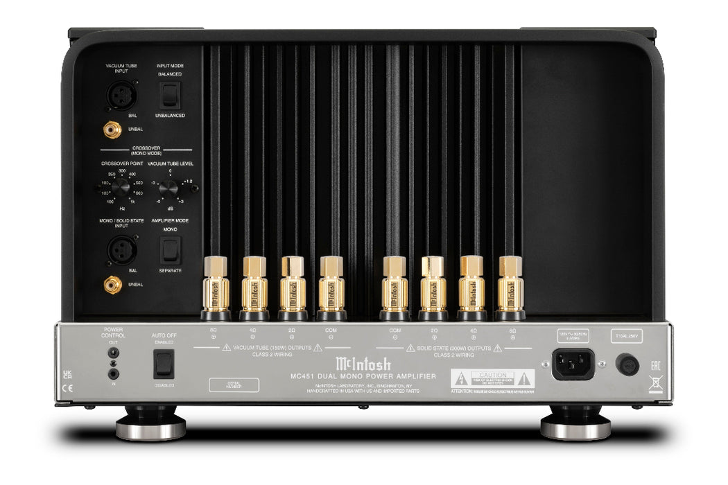 Ampli hybride McIntosh MC451 connectique