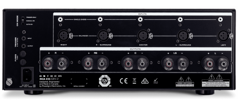 ANTHEM MCA525GEN2 - Amplificateur de puissance 225W/canal 5 Canaux