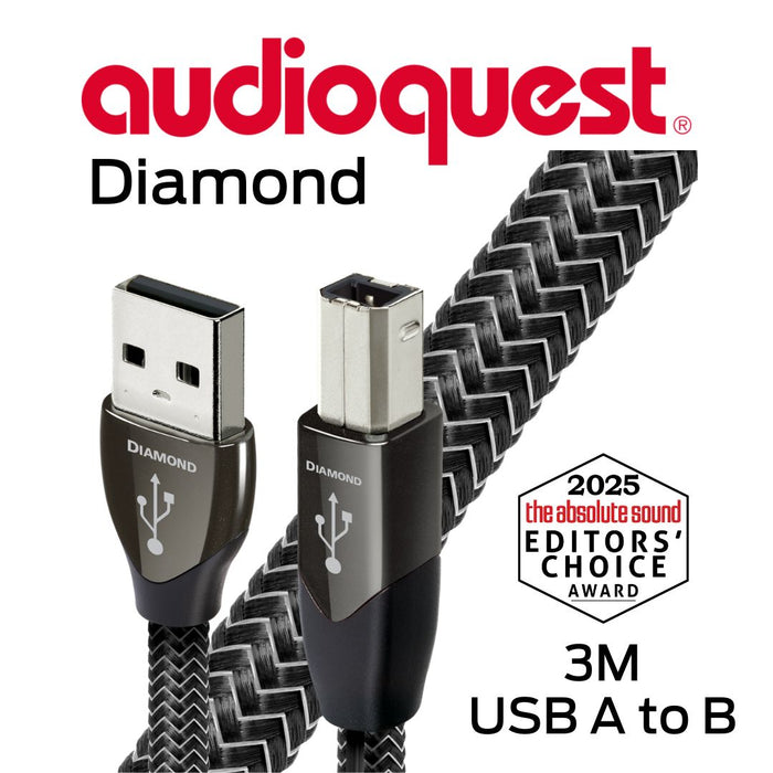 Audioquest Diamond - Câbles d'interconnexion USB A-B 72v 100% argent