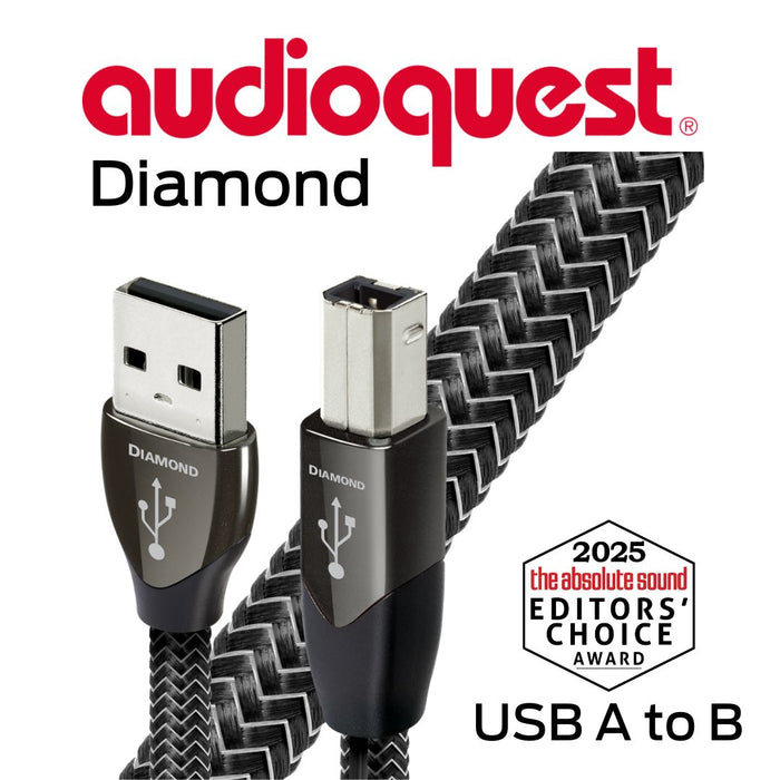 Audioquest Diamond - Câbles d'interconnexion USB A-B 72v 100% argent