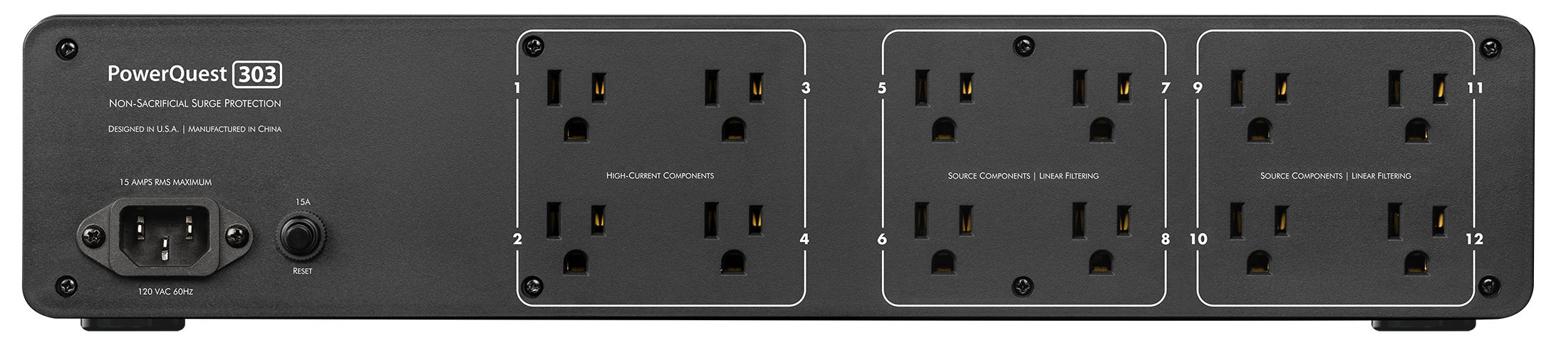 Audioquest PowerQuest PQ-303 - Barre d'alimentation 12 prises avec conditionneurs d'alimentation
