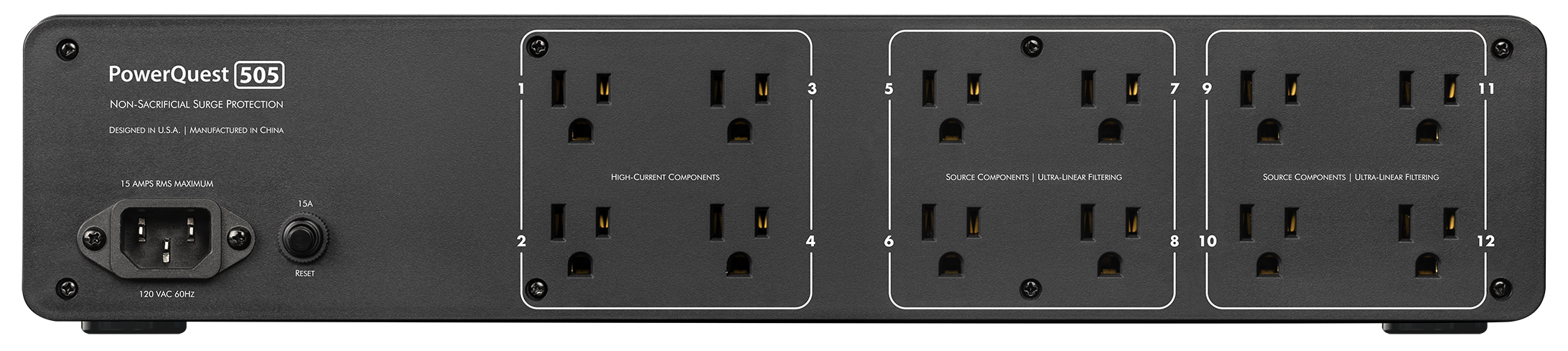 Audioquest PowerQuest PQ-505 - Barre d'alimentation 12 prises avec conditionneurs d'alimentation