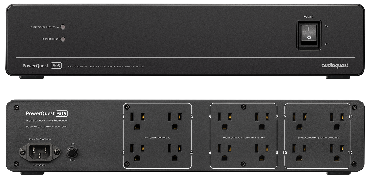 Audioquest PowerQuest PQ-505 - Barre d'alimentation 12 prises avec conditionneurs d'alimentation