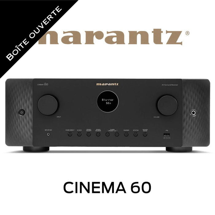 Marantz Cinema 60 - Récepteur cinéma maison 7.2, 8K, 100W, 7 canaux (Boîte ouverte)