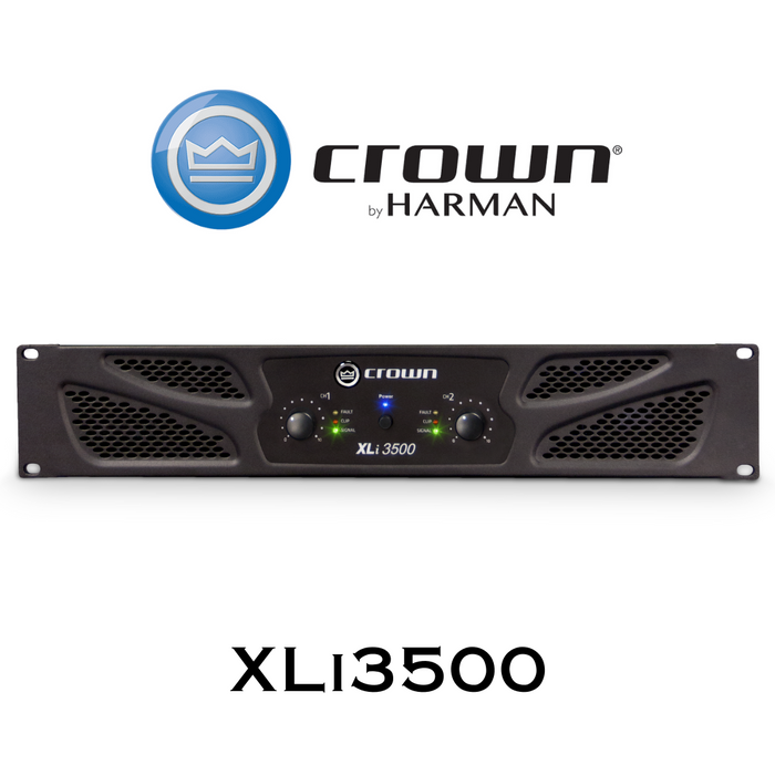 Crown Audio XLi 3500 - Amplificateur de puissance stéréo commercial 1350W/Channel 4 Ohms, 1000W/Channel 8 Ohms et 2700W 8 Ohms Bridged Mono