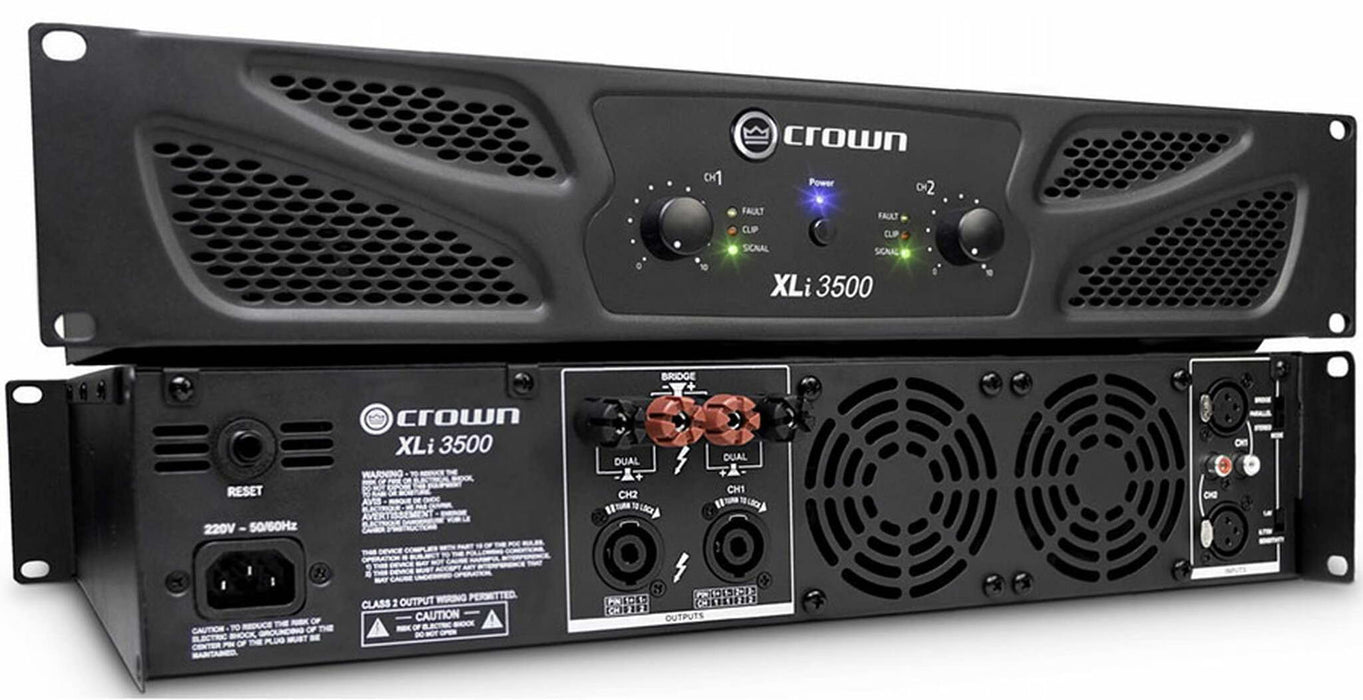 Crown Audio XLi 3500 - Amplificateur de puissance stéréo commercial 1350W/Channel 4 Ohms, 1000W/Channel 8 Ohms et 2700W 8 Ohms Bridged Mono