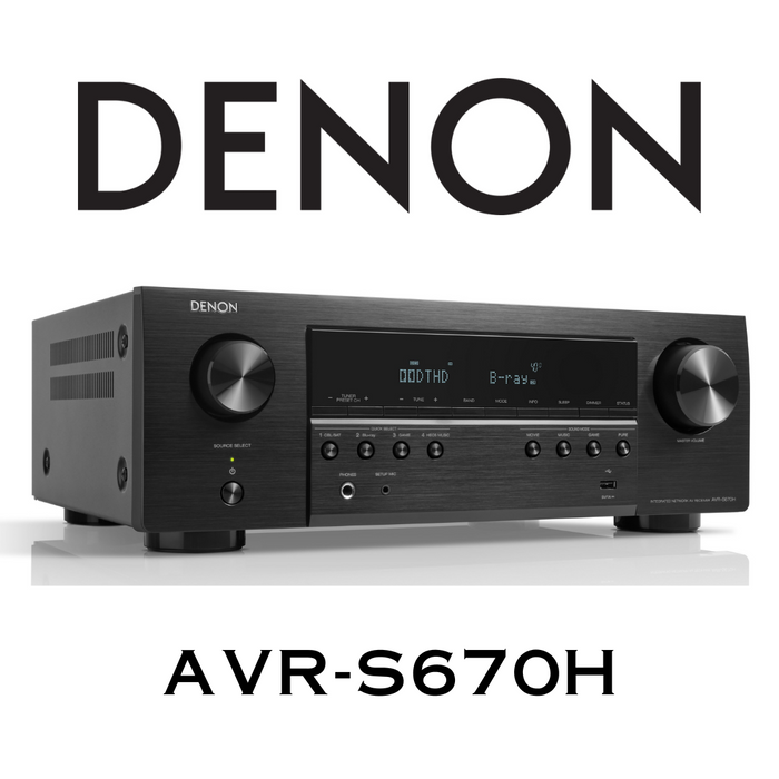 Denon AVR-S670H - Récepteur cinéma maison 75Watts/5.2 canaux 8K HEOS Intégré