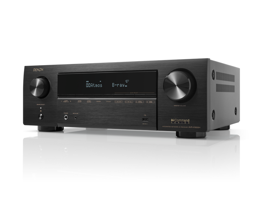 Denon AVRX1800H - Récepteur cinéma maison 7.2, 8K, 80W, 7 Canaux amplifiés, Dolby Atmos, 3D