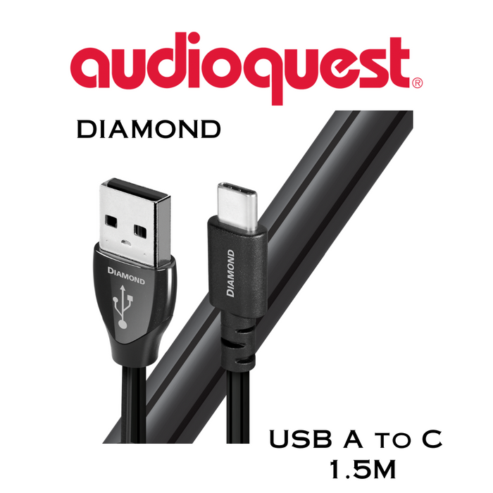 Audioquest Diamond - Câble USB A à USB C 72v DBS à surface 100% solide Argent