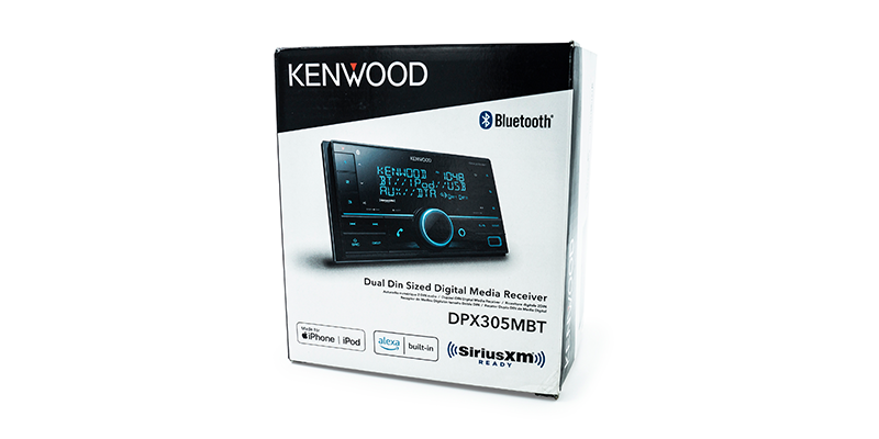 Kenwood DPX305MBT - Récepteur multimédia numérique de taille double DIN avec Bluetooth, Alexa, entrée USB avant et AUX compatible avec une variété de périphériques, égaliseur 13 bandes et éclairage de couleur variable.
