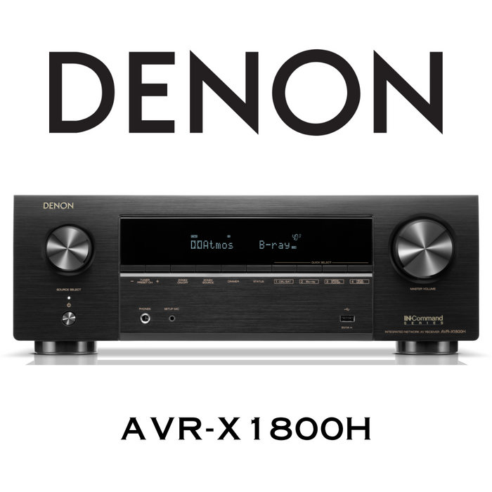 Denon AVRX1800H - Récepteur cinéma maison 7.2, 8K, 80W, 7 Canaux amplifiés, Dolby Atmos, 3D