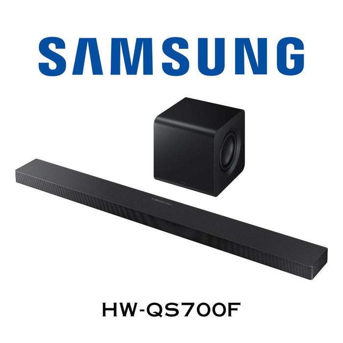 Samsung HW-QS700F Barre de son 3.1.2, 8hp, Sub sans-fil 1 x 8'' actif + 1 x 6.5'' passif, UltraMince 2'', Dolby Atmos