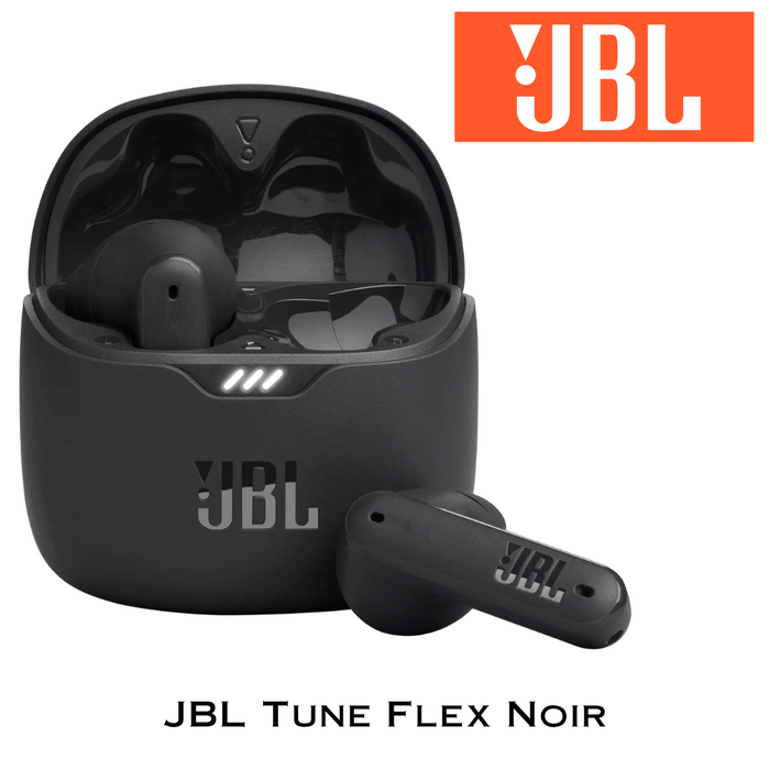 JBL Tune Flex - Écouteurs sans fil avec réduction de Bruit, connexion Bluetooth, 4 micros pour une qualité optimale des appels et 8h d'autonomie.