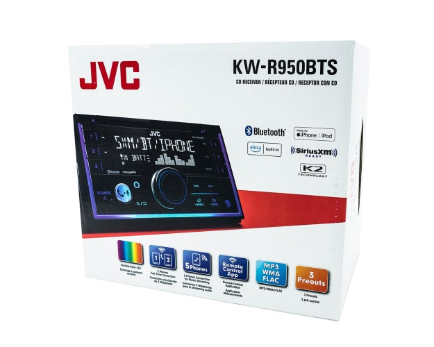 JVC KW-R950BTS | Radio d'auto avec CD et récepteur Bluetooth