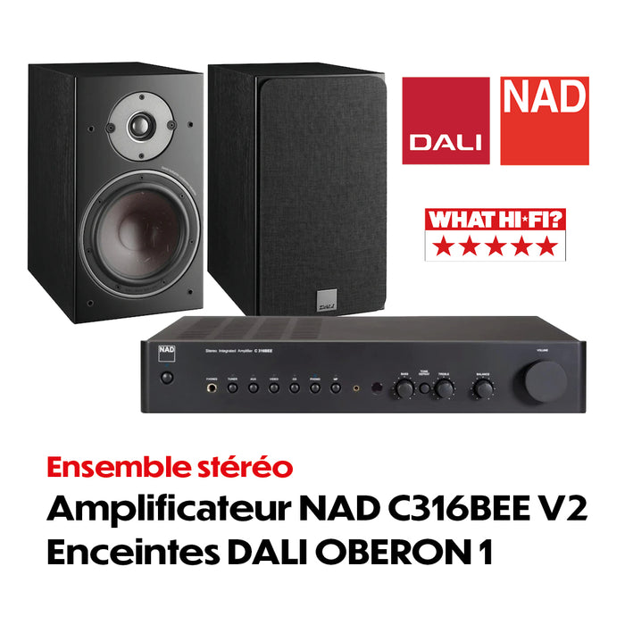 Ensemble stéréo - NAD C316BEE V2 + DALI OBERON 1