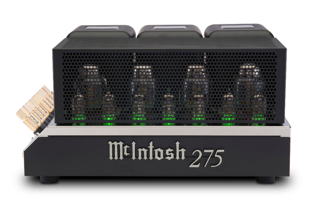 McIntosh MC275 VI ampli à tubes branchements vue côté avec grille