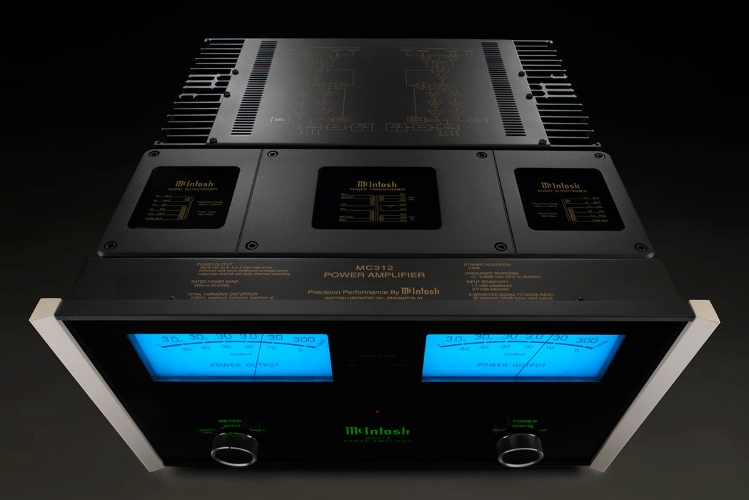 McIntosh MC312 Amplificateur de puissance vue dessus angle avant