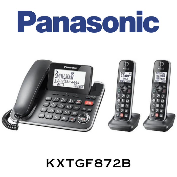 Système téléphonique extensible avec/sans fil répondeur, 2 combinés