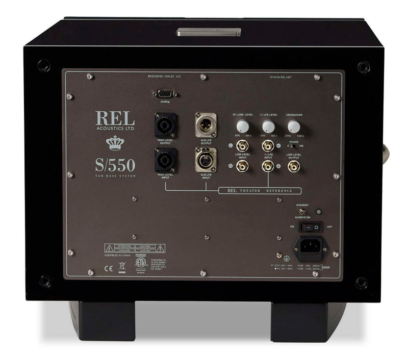 REL S/550 | Caisson de basses 550 watts Pure Classe D HP Graves 10''