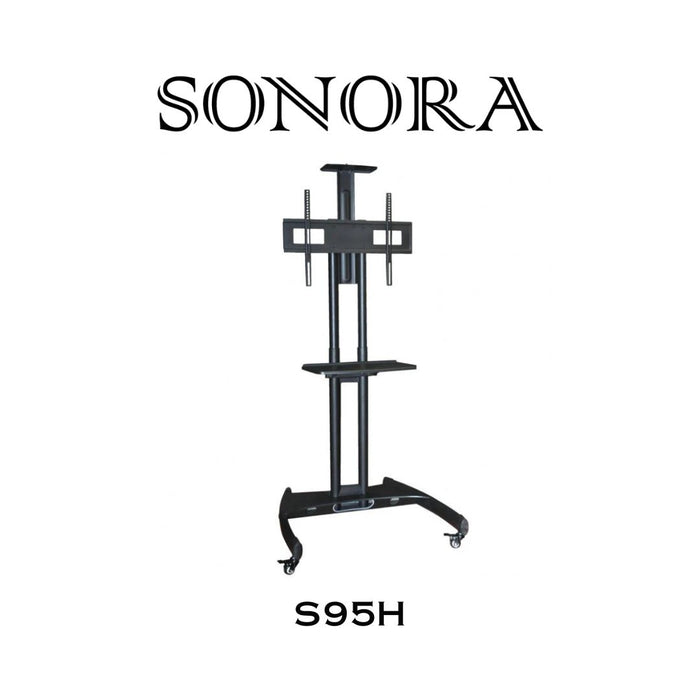Sonora S95H - Support d'acier commercial à roulette pour téléviseur 32" à 75", 154lb max.