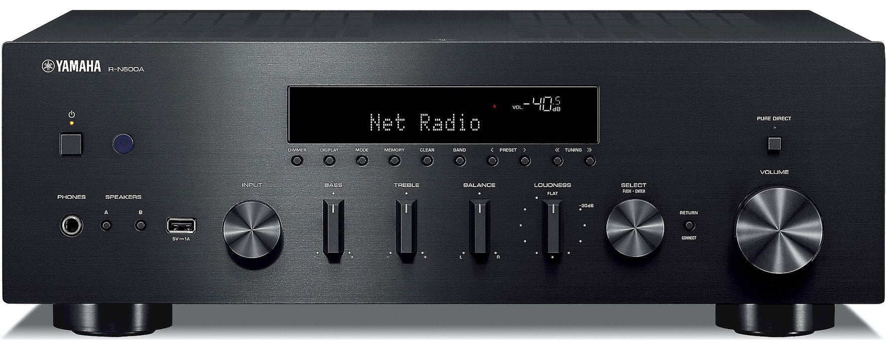 Yamaha RN600A - Récepteur stéréo MusicCast 80W/C, DAC, Wi-Fi, Bluetooth, entrée phono, HP A/B