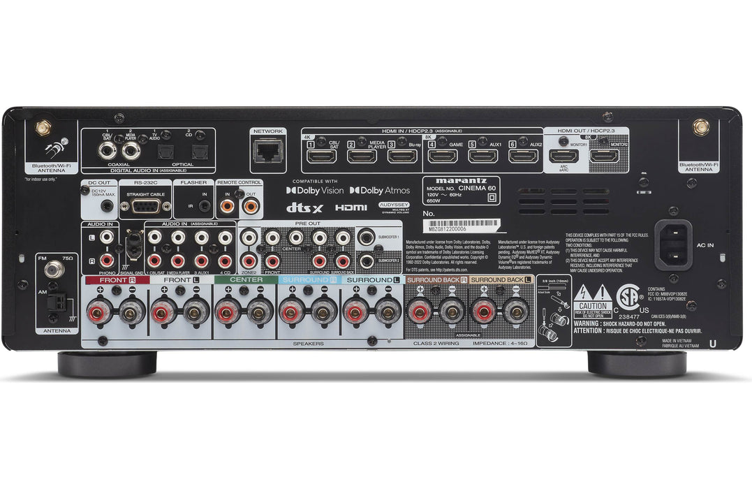 Marantz Cinema 60 - Récepteur cinéma maison 7.2, 8K, 100W, 7 canaux (Boîte ouverte)