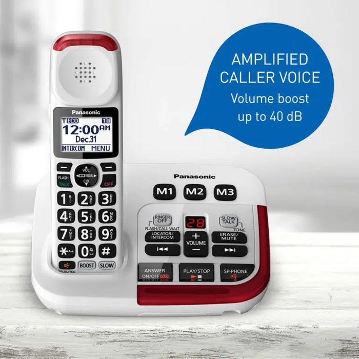 Panasonic KXTGM470W Téléphone sans fil avec amplificateur des appels +40 dB