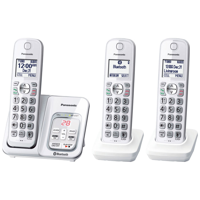 Panasonic- Téléphone sans fil à 2 combinés DECT 6.0 avec Bluetooth KXTGD593W