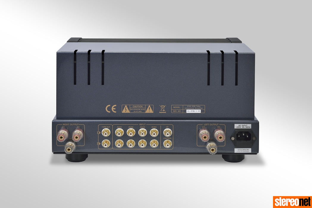 PrimaLuna EVO 200 - Amplificateur stéréo 44Watts/Canal, transformateur de puissance toroîdal personnalisé, autobias adaptatif, câbles point à point, durée de vie prolongée des tubes