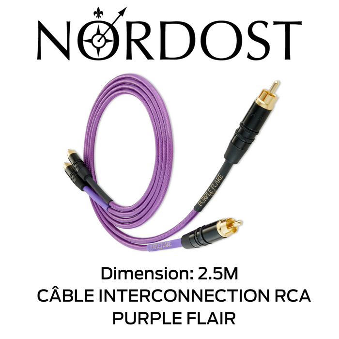 NORDOST Purple Flair - Câble d'interconnexion RCA-RCA, 6 conducteurs à noyau solide