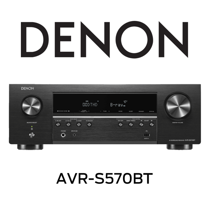 DENON AVR-S570BT - Récepteur cinéma maison 70Watts 5.2 canaux Vidéo 8K