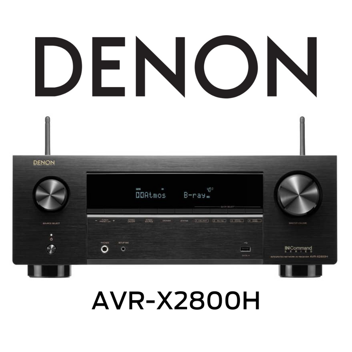 Denon AVRX2800H - Récepteur cinéma maison 7.2, 8K, 95W, 7 canaux amplifiés, vidéos 8K, son 3D!