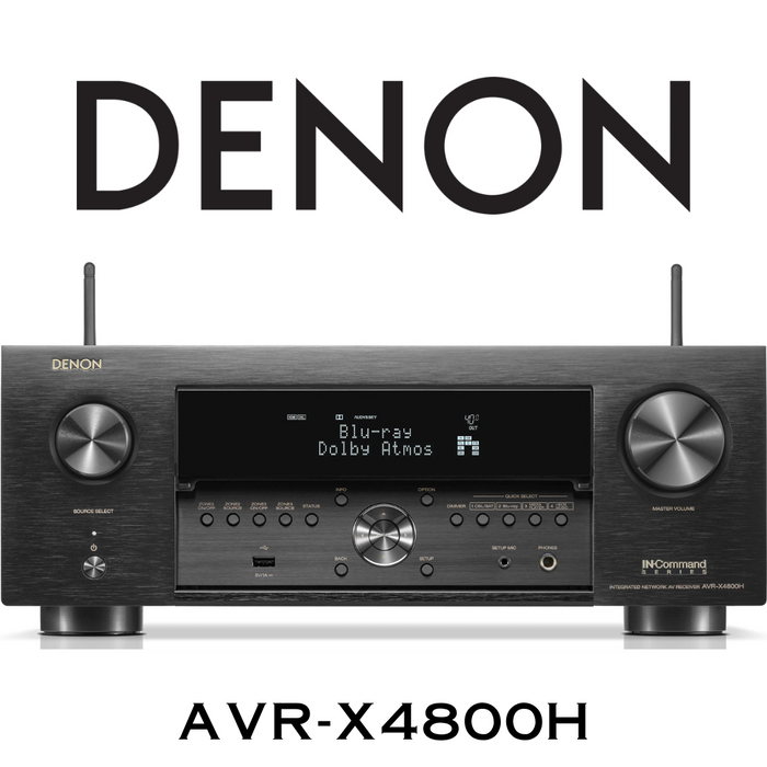 Denon AVRX4800H - Récepteur cinéma maison 9.4, 8K, 125W, 9 canaux amplifés, Dolby Atmos, 4K/120Hz