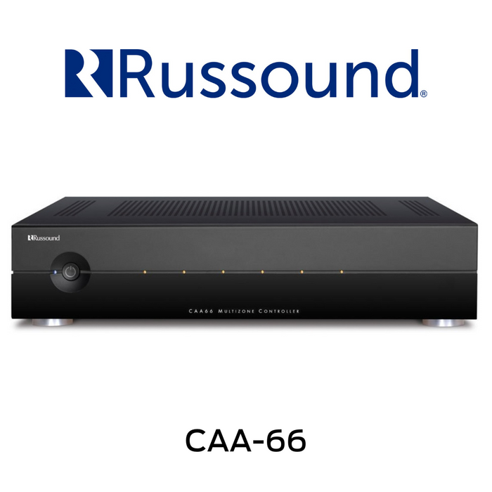 Russound CAA-66 - Amplificateur source multi-pièces pour les systèmes de musique Russound 6 entrées stéréo RCA, 6 paires de connecteurs d'enceintes et 20 watts RMS par canal
