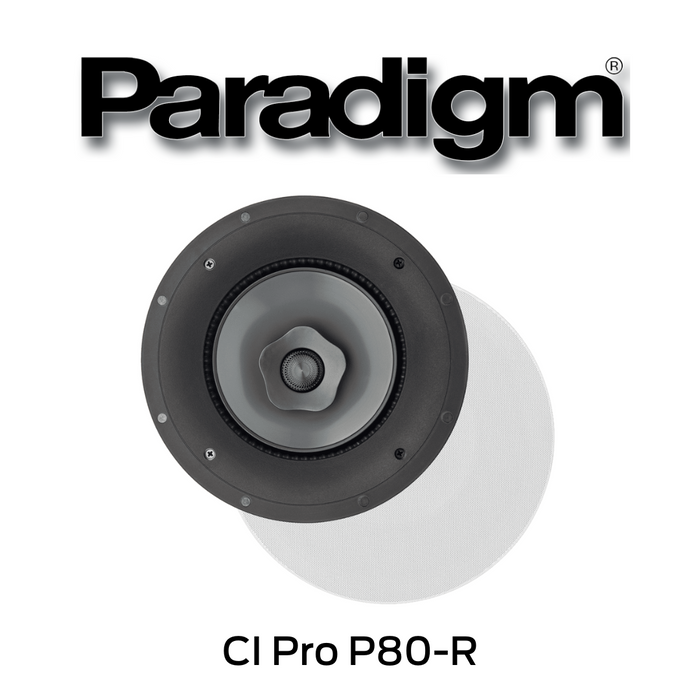 Paradigm CI PRO P80R - Enceinte encastrable de plafond, son véritablement supérieur, installation facile et nouvelle grille à microperforations sans lunettes avec une esthétique incroyablement discrète!