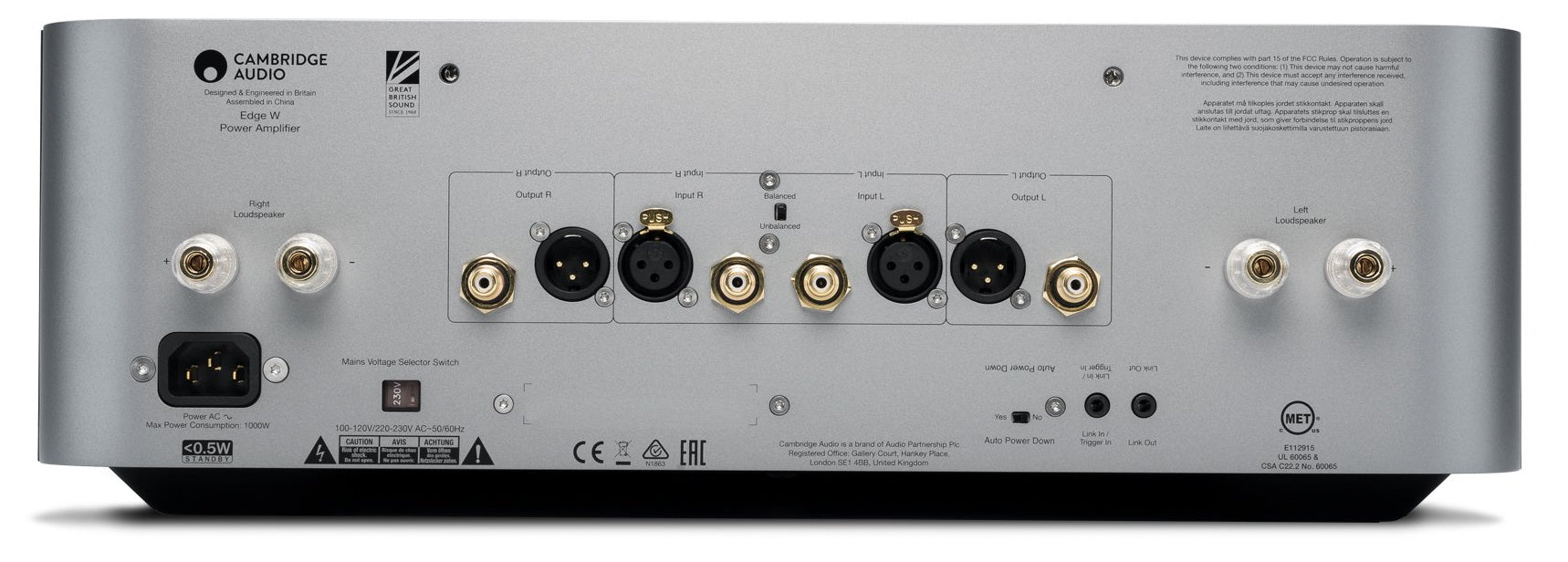 Cambridge Audio EDGE  W - Amplificateur de puissance 100W RMS