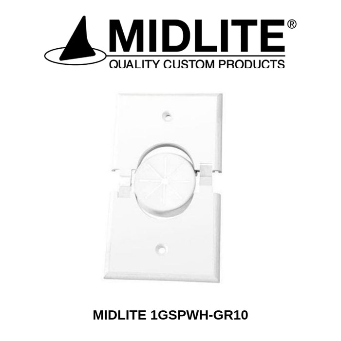 Midlite plaque avec onglets à clés 1GSPWH-GR10