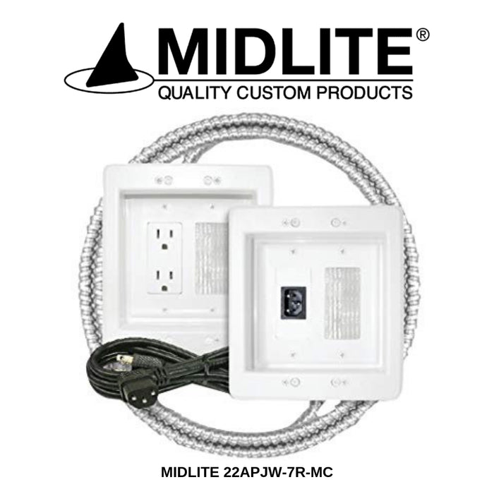 Ensemble de déplacement de l'alimentation HDTV Midlite 22APJW-7R-MC avec fil métallique gainé