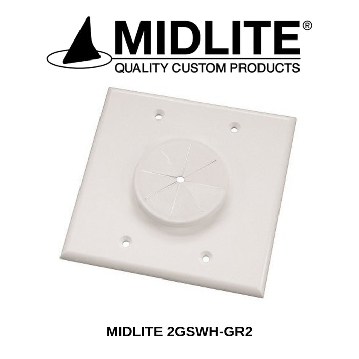 Midline plaque double avec passe-fils blanc 2GSWH-GR2