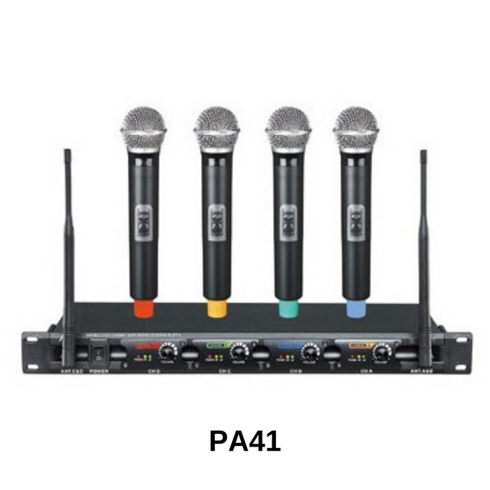 Pro Audio - ensemble de 4 microphones sans fils PA41