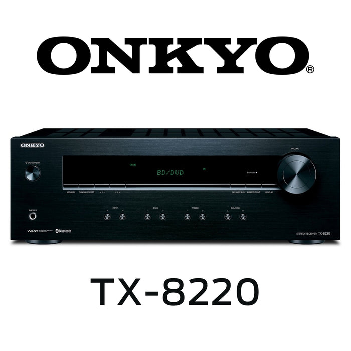 Onkyo TX8220 - Récepteur stéréo 45W/Canal 8 Ohms avec Bluetooth et entrée phono