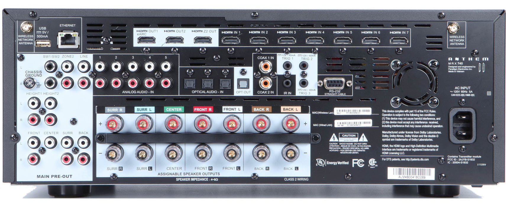 Anthem MRX740 8K - Récepteur cinéma maison 140Watts 7.2 canaux