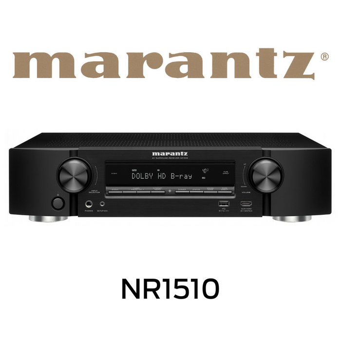 Marantz NR1510 - Récepteur Cinéma-Maison 5.2, 4K, 50W, 5 canaux amplifiés, Dolby Atmos, 4K/60hz mince