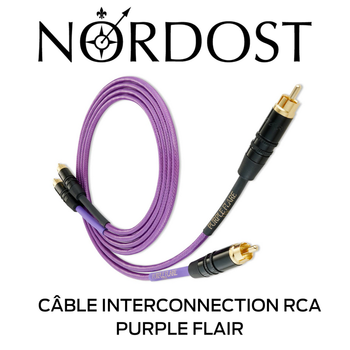 NORDOST Purple Flair - Câble d'interconnexion RCA-RCA, 6 conducteurs à noyau solide