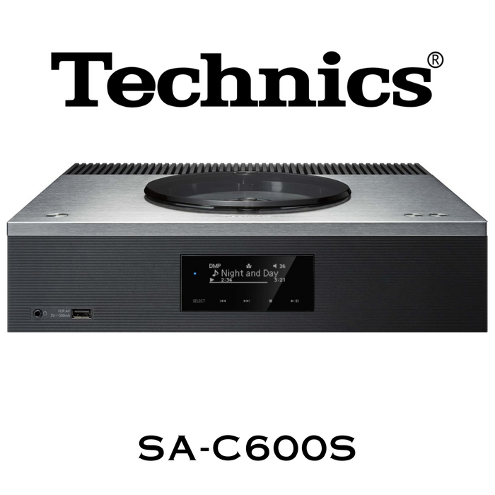 Technics SAC600S - Amplificateur stéréo 60 W/C, Lecteur CD et Réseau, Radio DAG, DAC 32 Bits
