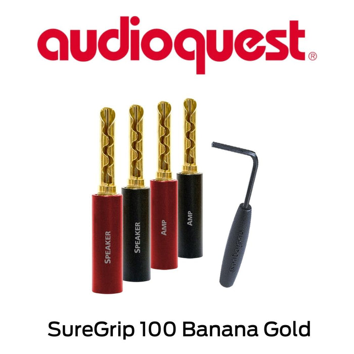 Audioquest SureGrip 100 BananaGold - Connecteurs à haut-parleur Banane