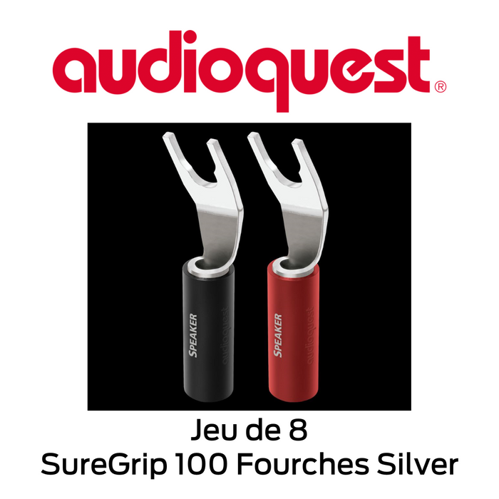 Audioquest SureGrip 100 Fourches Silver - Connecteurs à haut-parleurs