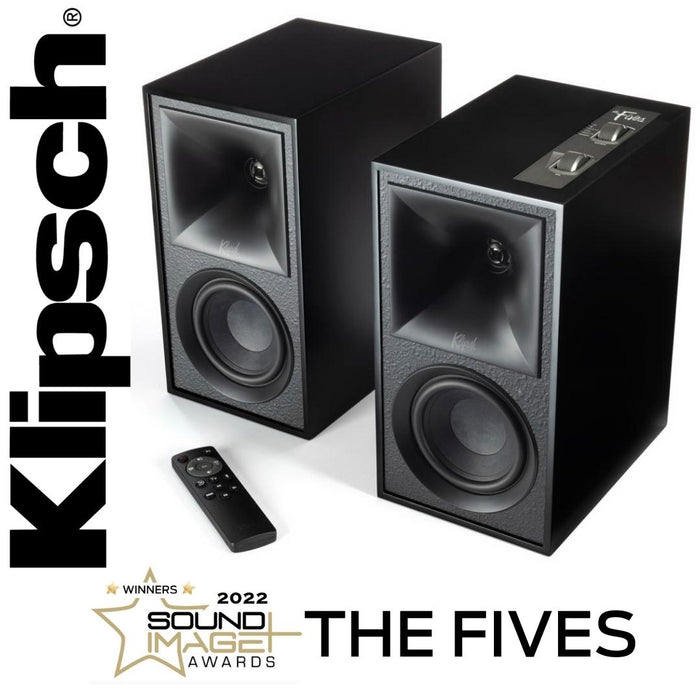 Klipsch THE FIVES - Enceintes d'étagère amplifiées sans fil Bluetooth!