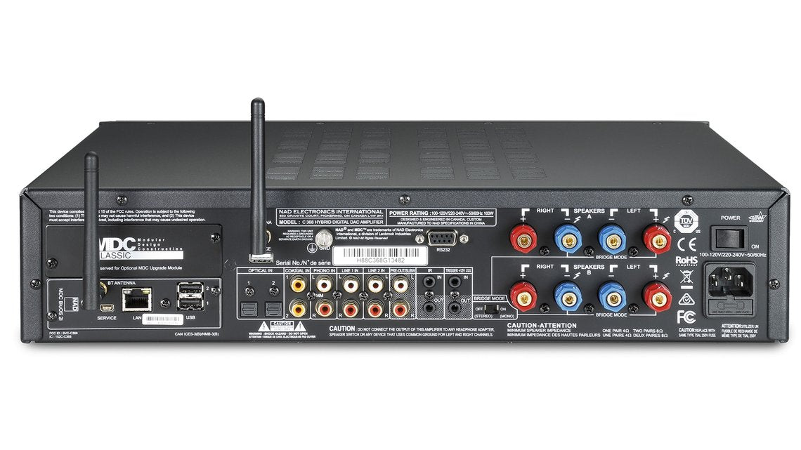 NAD C368 - Amplificateur stéréo 80W/C, entrée Phono, BluOS